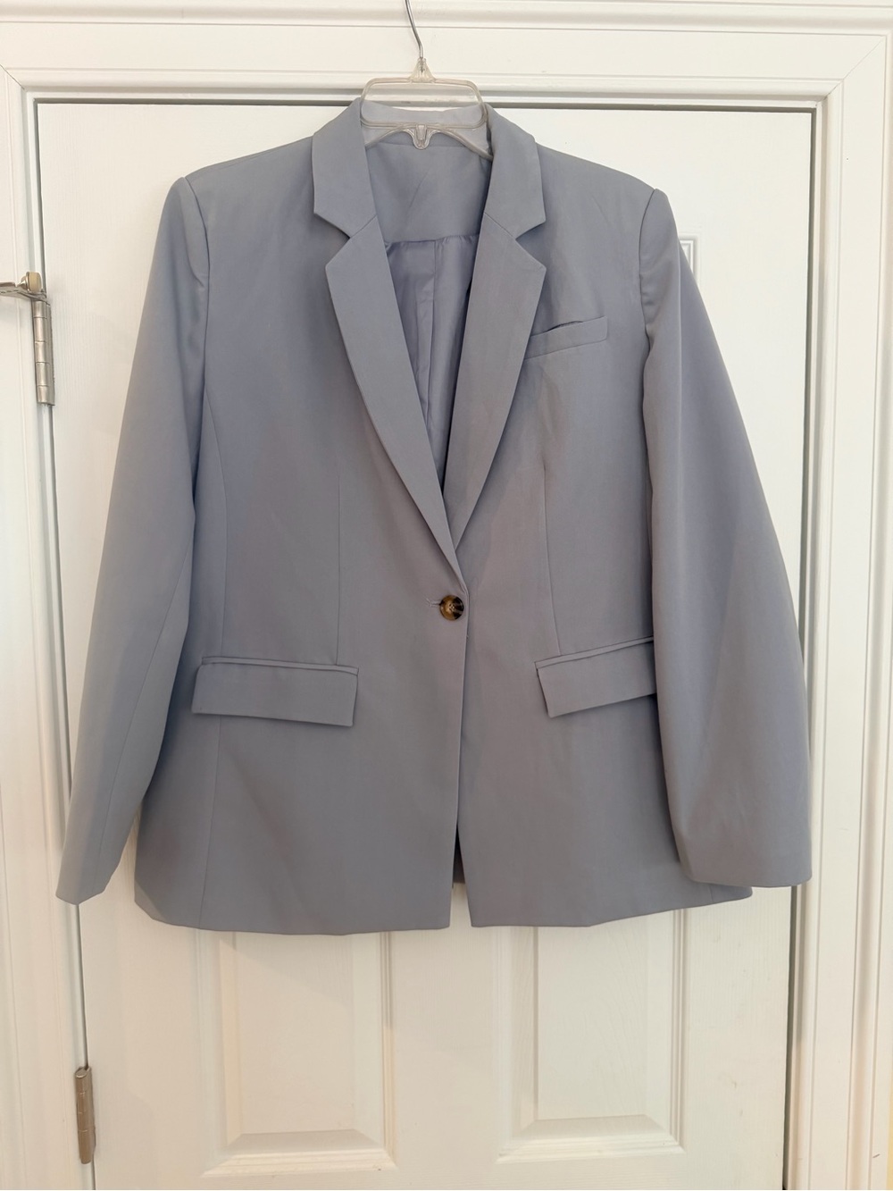 Women's Size Large Light Gray Single-Button Blazer GUC